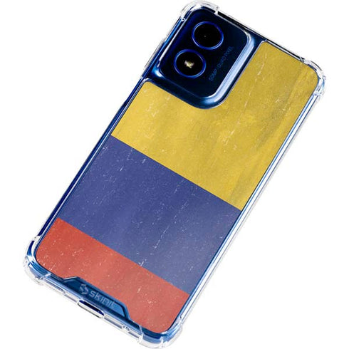 Colombia Flag Distressed Moto G Play 4G (2024) Clear Case